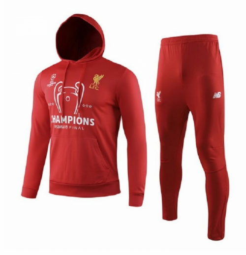chaqueta de 2019-2020 Liverpool entrenamiento con capucha rojo